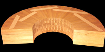 240 pieces ready for gluing into six partial cones